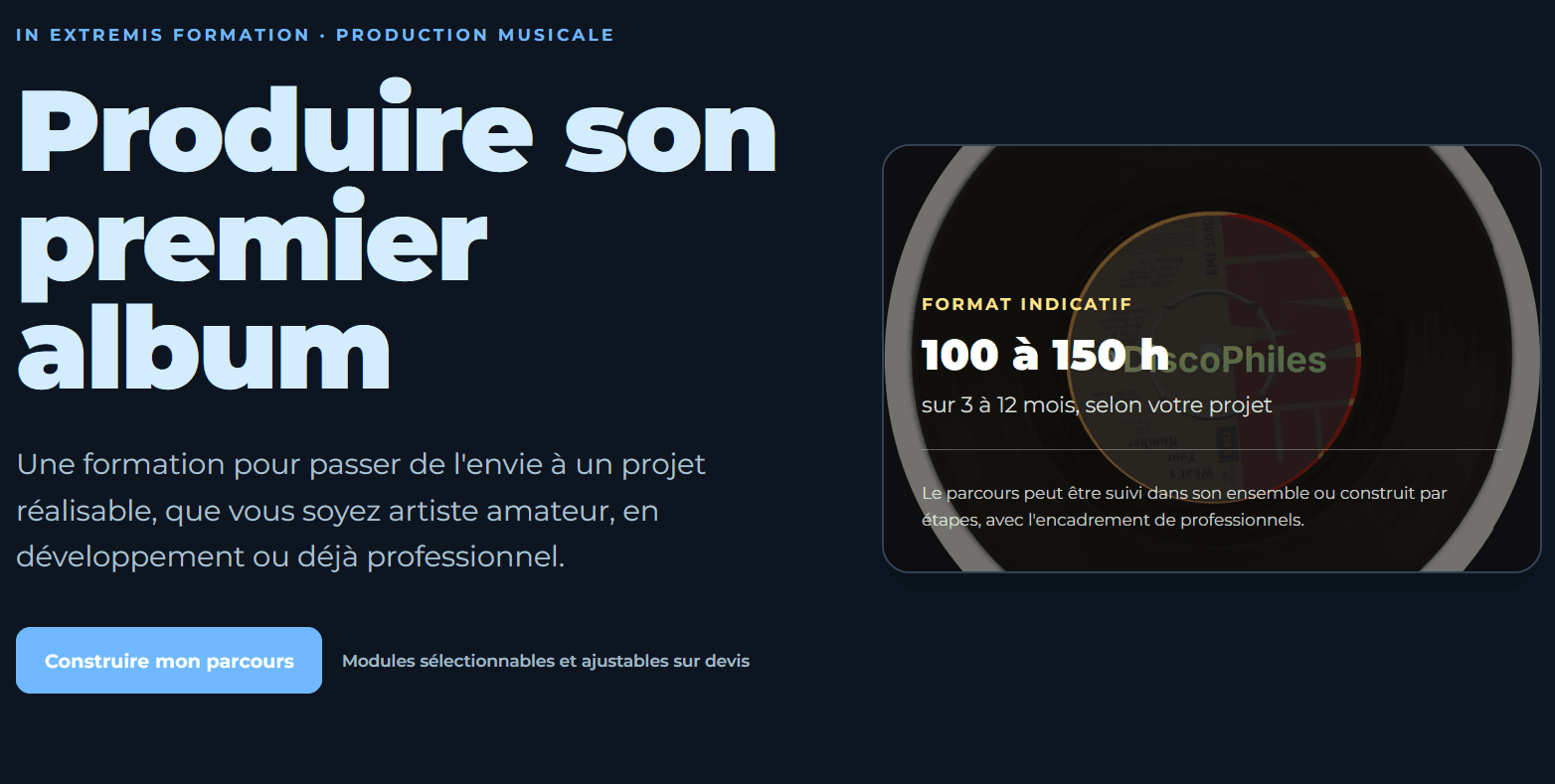 Notre nouvelle proposition autour de la production musicale